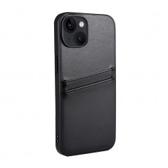 Buffalo mobiletui med to kortholdere til iPhone 13 og iPhone 14 (sort)