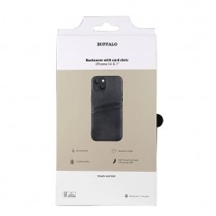 Covers - Buffalo mobiletui med to kortholdere til iPhone 13 og iPhone 14 (sort)