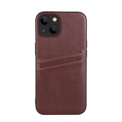 Buffalo mobiletui med to kortholdere til iPhone 13 og iPhone 14 (brun)