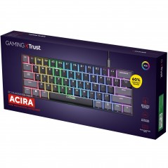 Baggrundsbelyst gamingtastatur - Trust Acira superkompakt 60% mekanisk gaming-tastatur med RGB-belysning