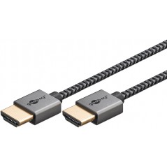 Goobay slim tekstil HDMI-kabel med understøttelse af 8K 60Hz og HDR i flere længder