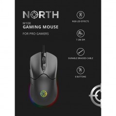 North M100 RGB-gamingmus med 10 lyseffekter