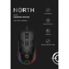 North M200 RGB letvægts-gamingmus med 12.800 DPI