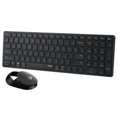 Trådløse tastaturer - Rapoo 9750M trådløst tastatur- og musesæt til pc og Mac (bluetooth + USB)
