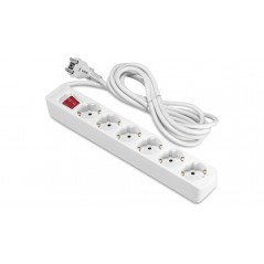 ON strømskinne jordet med 6 udtag og 3 m kabel