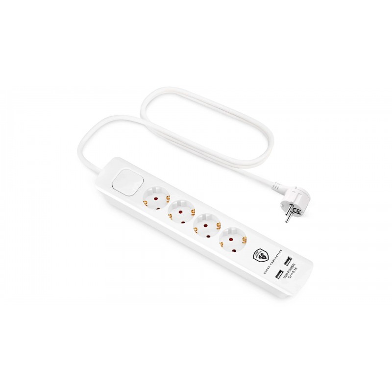 Samledåse - Andersson strømskinne med 4 stikkontakter og 2 USB