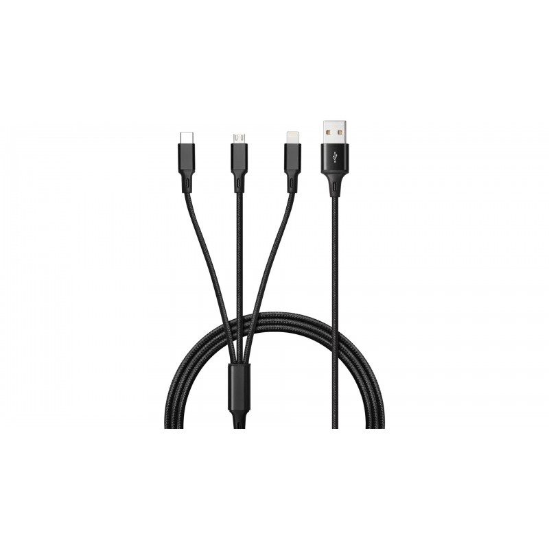 Opladere og kabler - Andersson ladekabel 3-i-1 USB til USB-C, Lightning og microUSB