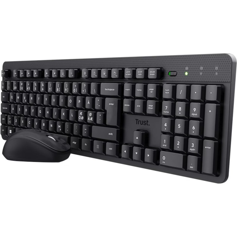 Tastatur & computermus - Trust TKM-360 slankt lydløst trådløst tastatur og mus