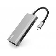 iiglo Multiport Dock USB-C hub 7-i-1 til USB-C/2xUSB/HDMI/LAN/microSD/SD 100W 4K 30Hz