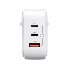 Vægladere til mobiltelefon - Andersson AC Adapter GaN Wall Charger 65W med 2 USB-C og 1 USB (hvid)