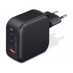 Andersson AC Adapter GaN Wall Charger 65W med 2 USB-C og 1 USB (sort)