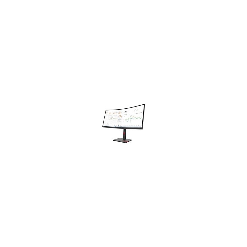 Computerskærm 25" eller større - Lenovo ThinkVision T34w-30 34" ultrabred 3440 x 1440 buet skærm med VA-panel og USB-C PD 75W