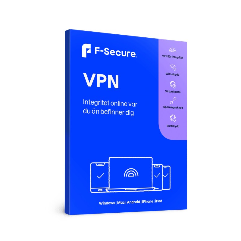 Software til PC - F-Secure VPN Mobile til beskyttelse af dit online privatliv - til mobil/tablet i 1 år