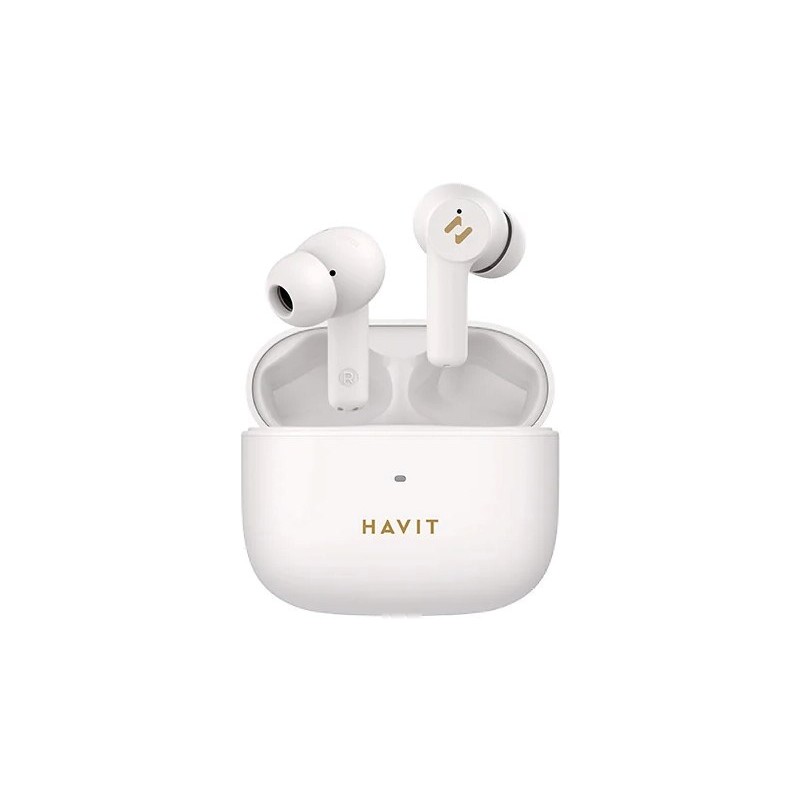 Bluetooth hovedtelefoner - Havit true wireless in-ear headset med aktiv støjreduktion (hvid)
