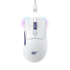 Gaming-mus - Havit MS966WB trådløs gamingmus med USB-C og Bluetooth (hvid)