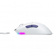 Gaming-mus - Havit MS966WB trådløs gamingmus med USB-C og Bluetooth (hvid)