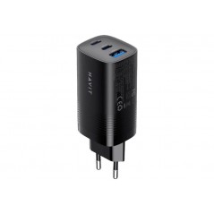 Havit superkompakt GaN-vægoplader 65W med 2 USB-C og 1 USB