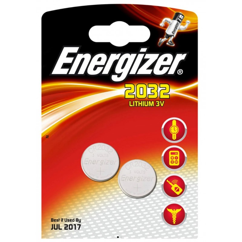 Elektrisk tilbehør - Energizer CR2032 litiumbatteri 2-pak