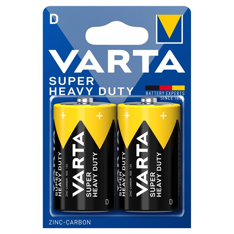 Batteri - Varta Super Heavy Duty D-batterier R20 2-pak