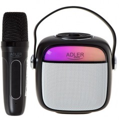 Adler kompakt bærbar højttaler med trådløs mikrofon til karaoke