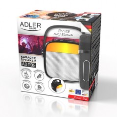 Trådløse bluetooth-højttalere - Adler kompakt bærbar højttaler med trådløs mikrofon til karaoke