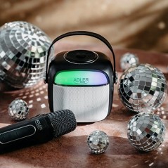 Trådløse bluetooth-højttalere - Adler kompakt bærbar højttaler med trådløs mikrofon til karaoke