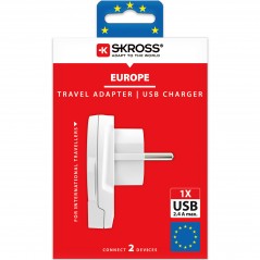 Rejsetilbehør - Skross rejseadapter til at koble verden til EU