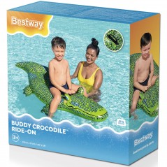 Sommerleg strand & have - Oppustelig krokodille flydemadras 152 x 71 cm fra Bestway