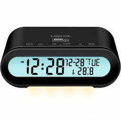LogiLink clockradio med termometer og hygrometer (sort)