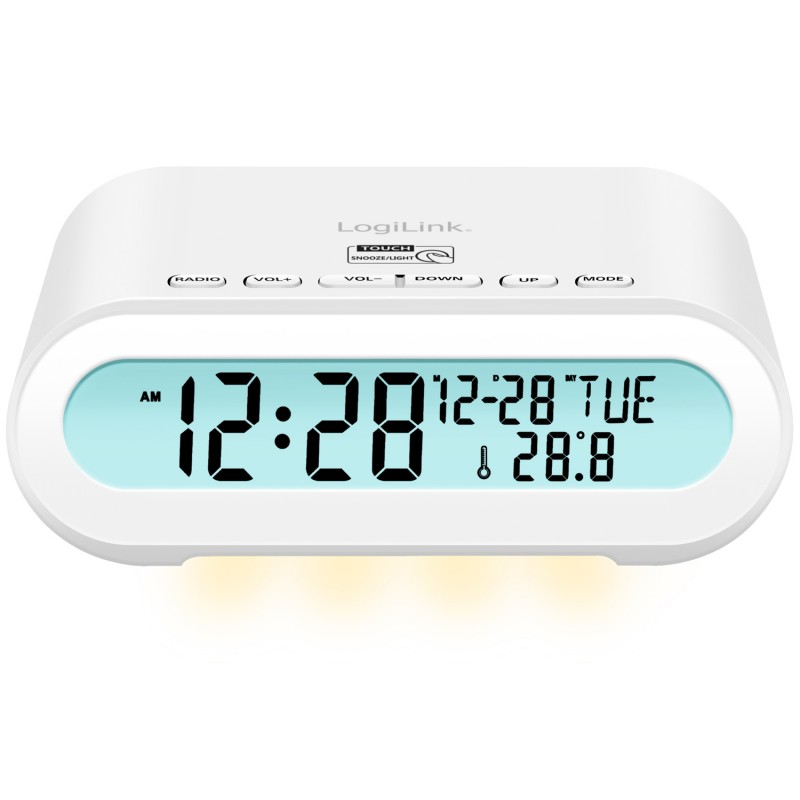 Radio og stereoanlæg - LogiLink clockradio med termometer og hygrometer (hvid)