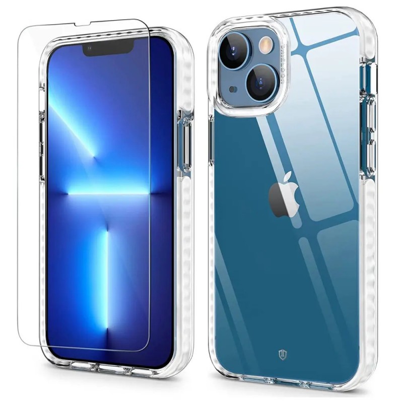 Covers - Gennemsigtigt TPU-mobiletui til iPhone 14 inkl. skærmbeskytter af hærdet glas