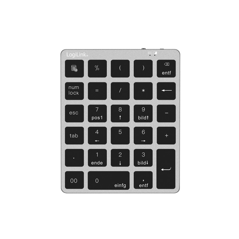 Trådløse tastaturer - LogiLink trådløst numerisk tastatur i aluminium med Bluetooth-forbindelse
