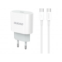 Dudao 20 Watt AC-adapter vægoplader med USB-C og 1 meter USB-C-kabel