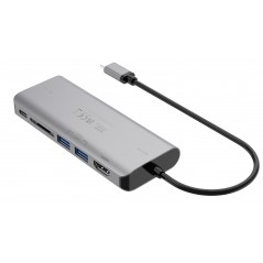 Skærmkabel & skærmadapter - USB-C Multiport til HDMI-adapter med 2xUSB/SD-kort/LAN/USB-C PD 85W 4K 60Hz