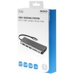 Skærmkabel & skærmadapter - USB-C Multiport til HDMI-adapter med 2xUSB/SD-kort/LAN/USB-C PD 85W 4K 60Hz