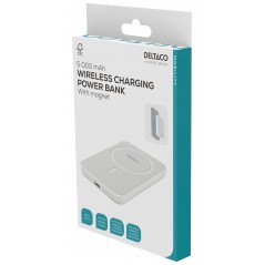Portable batterier - Deltaco powerbank 5000 mAh med trådløs opladning 15W og MagSafe