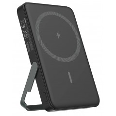 Portable batterier - Deltaco powerbank 5000 mAh med trådløs opladning 15W og MagSafe