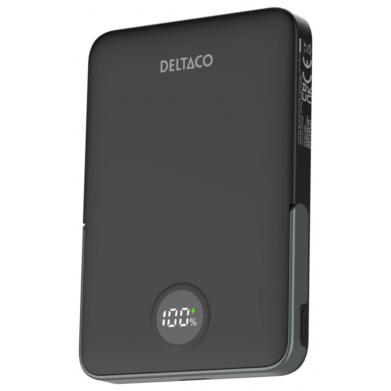 Portable batterier - Deltaco powerbank 5000 mAh med trådløs opladning 15W og MagSafe