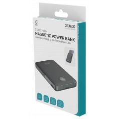 Portable batterier - Deltaco powerbank 5000 mAh med trådløs opladning 15W og MagSafe