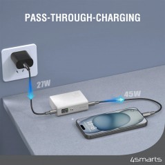 Portable batterier - 4smarts powerbank 10 000 mAh med 2x USB-C og 45 watt opladning