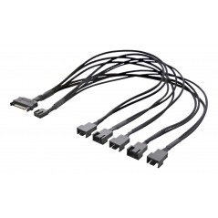 Splitter til PWM-blæsere 1 stk. 4-pin til 5 stk. 4-pin med SATA-strøm