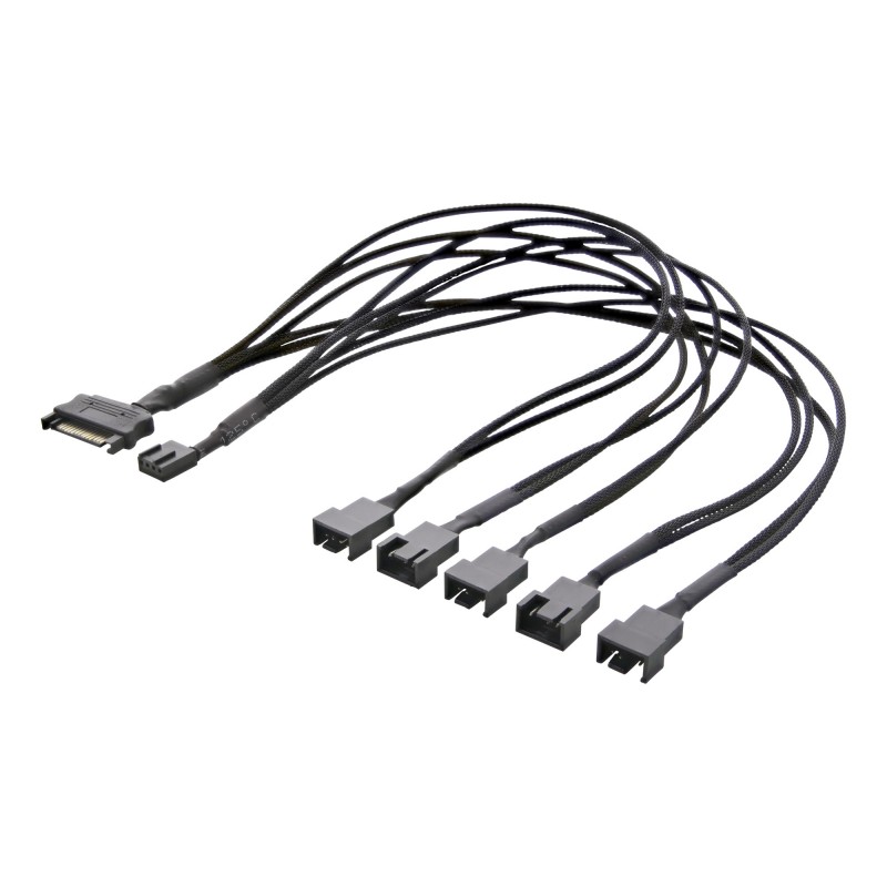 Øvrige komponenter - Splitter til PWM-blæsere 1 stk. 4-pin til 5 stk. 4-pin med SATA-strøm
