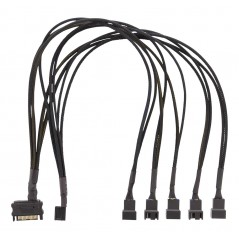 Øvrige komponenter - Splitter til PWM-blæsere 1 stk. 4-pin til 5 stk. 4-pin med SATA-strøm