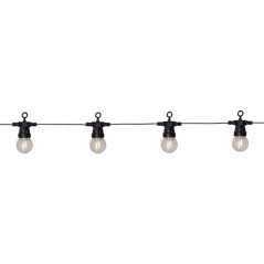 8 meter lang lyskæde med 20 LED-lamper i form af glødepærer (demo)