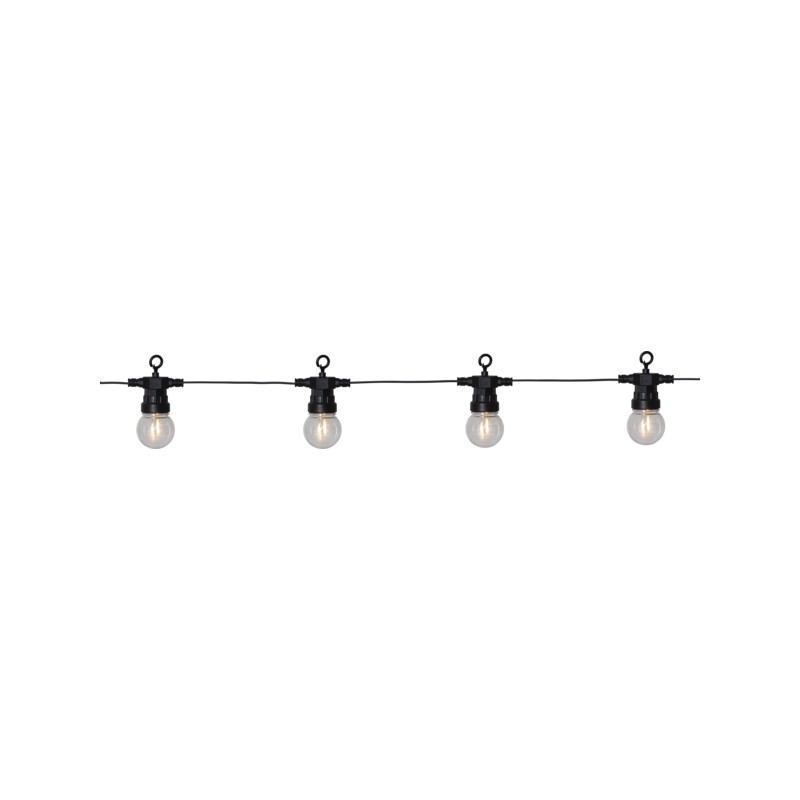 Ljusslingor - 8 meter lang lyskæde med 20 LED-lamper i form af glødepærer (demo)