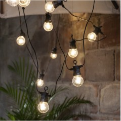 Ljusslingor - 8 meter lang lyskæde med 20 LED-lamper i form af glødepærer (demo)