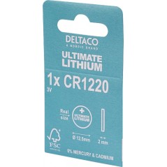 Deltaco Ultimate Lithium CR1220 3V knapcellebatteri 1-pak