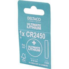 Deltaco Ultimate Lithium CR2450 3V knapcellebatteri 1-pak