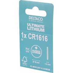 Deltaco Ultimate Lithium CR1616 3V knapcellebatteri 1-pak