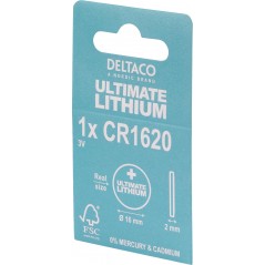Deltaco Ultimate Lithium CR1620 3V knapcellebatteri 1-pak